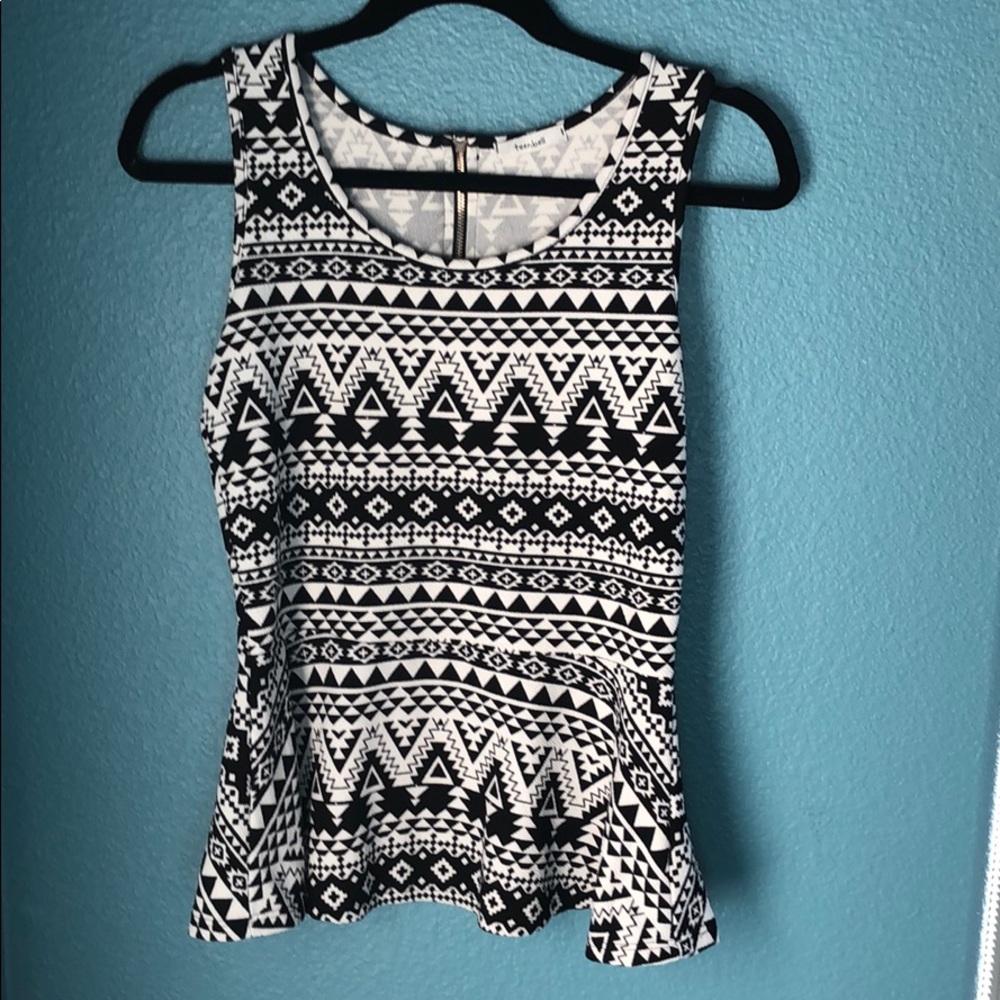 Tribal Print Fitted Tank Top